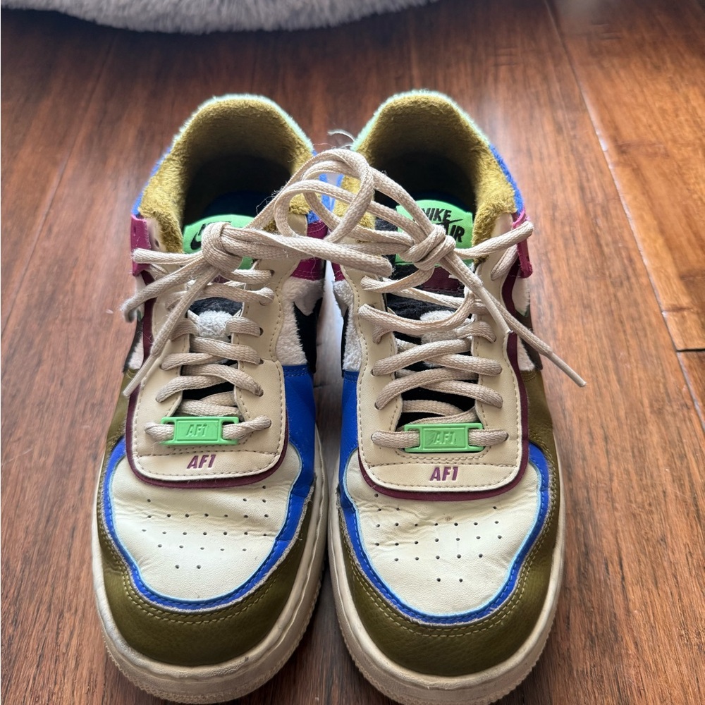 Nike Sneakers in Olive, Blue, and White